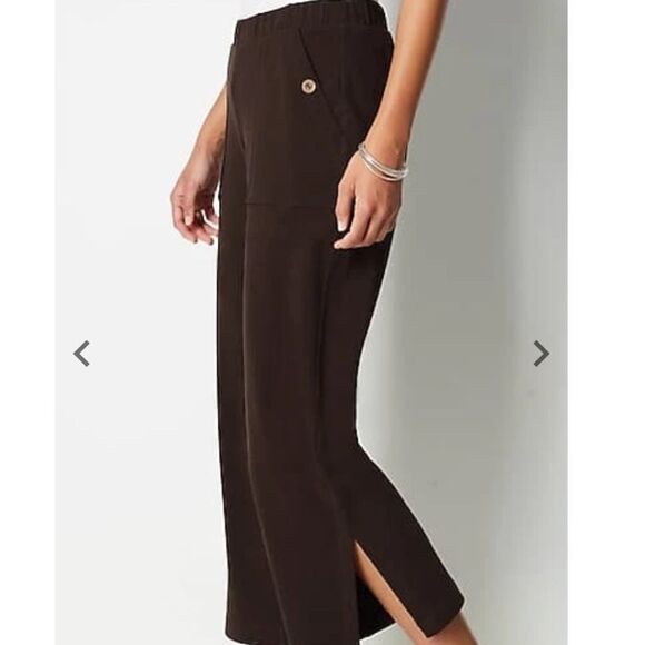 J.Jill Pure Jill Cotton & Linen Buttoned-Pocket Crops True Navy M Nwt in packag - Picture 2 of 7